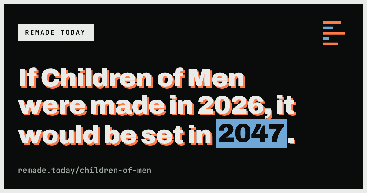If Children of Men were made in 2026, it would be set in 2047.