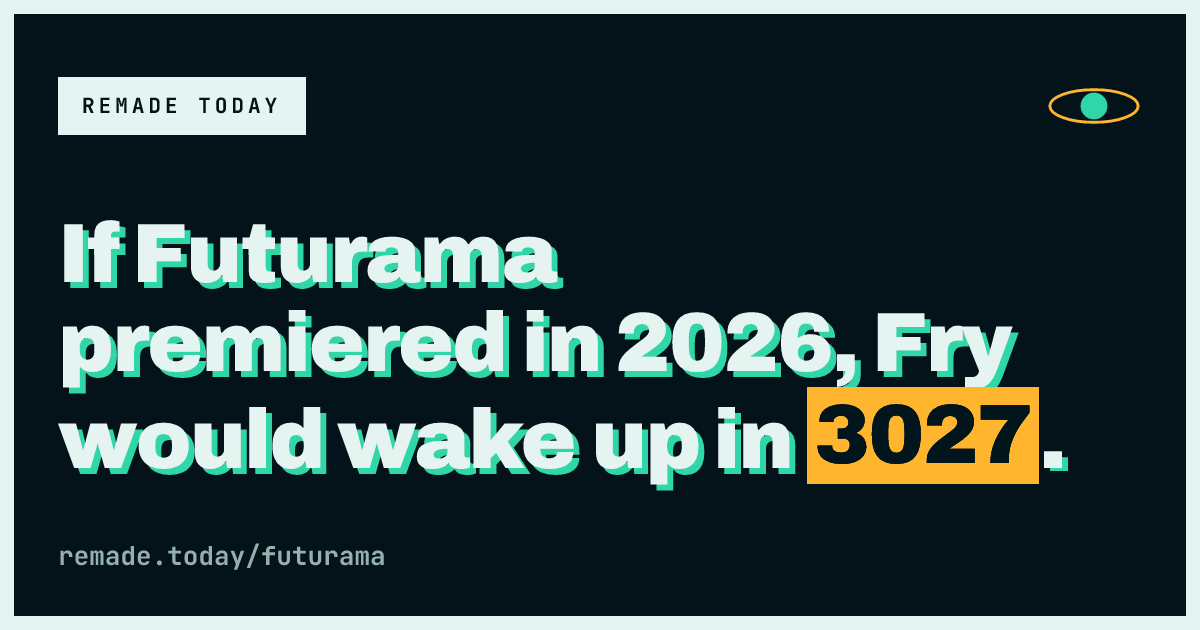 If Futurama premiered in 2026, Fry would wake up in 3027.